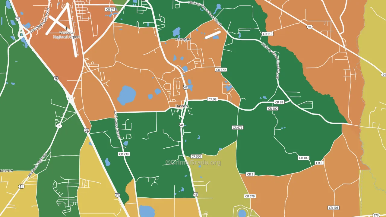 Dasher, GA Map of Assault Rates