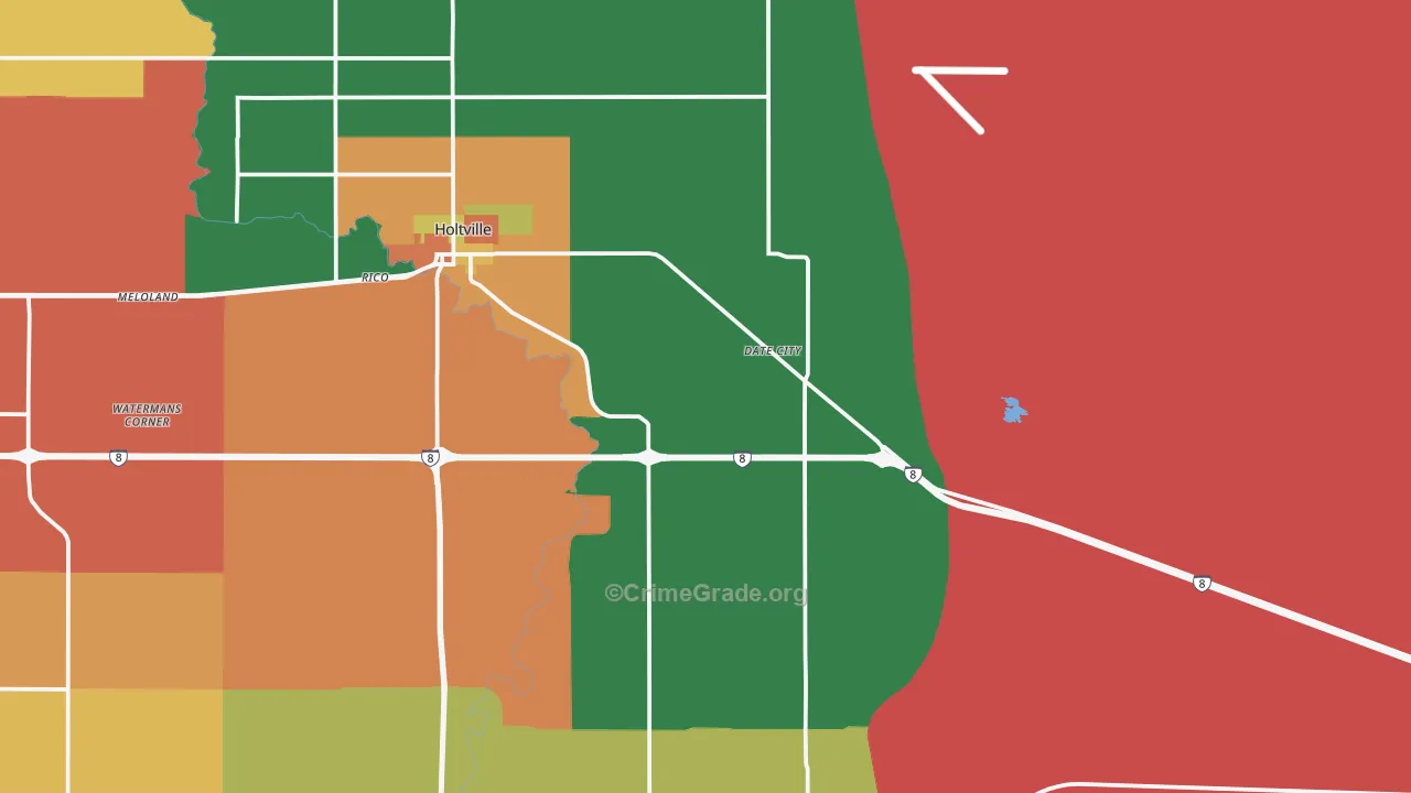 Date City, CA Map of Assault Rates