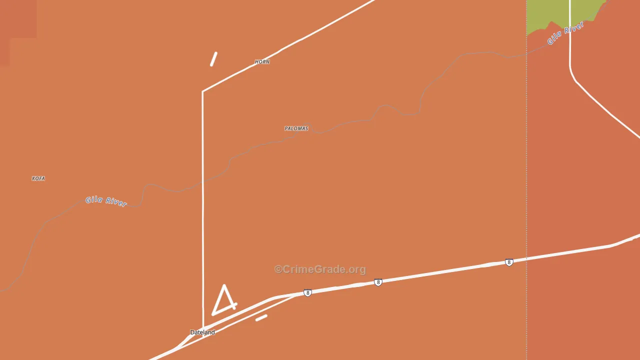 Dateland, AZ Map of Assault Rates
