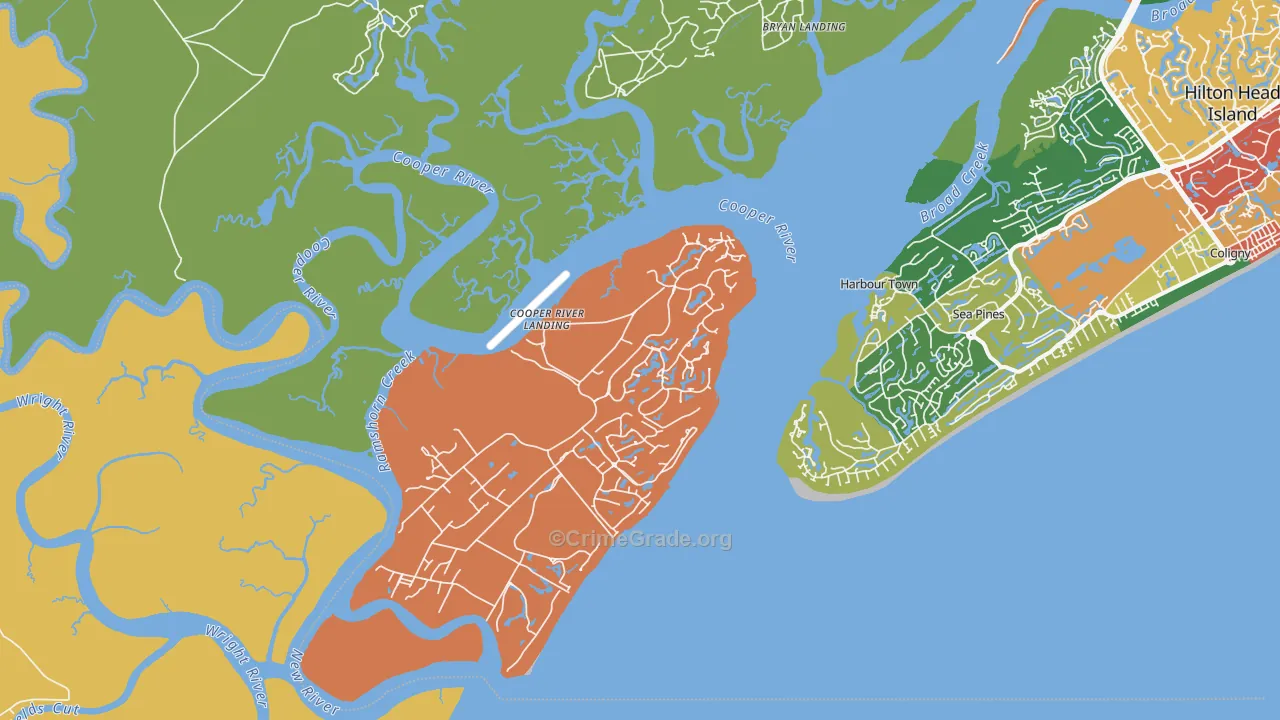 Daufuskie Island, SC Map of Assault Rates