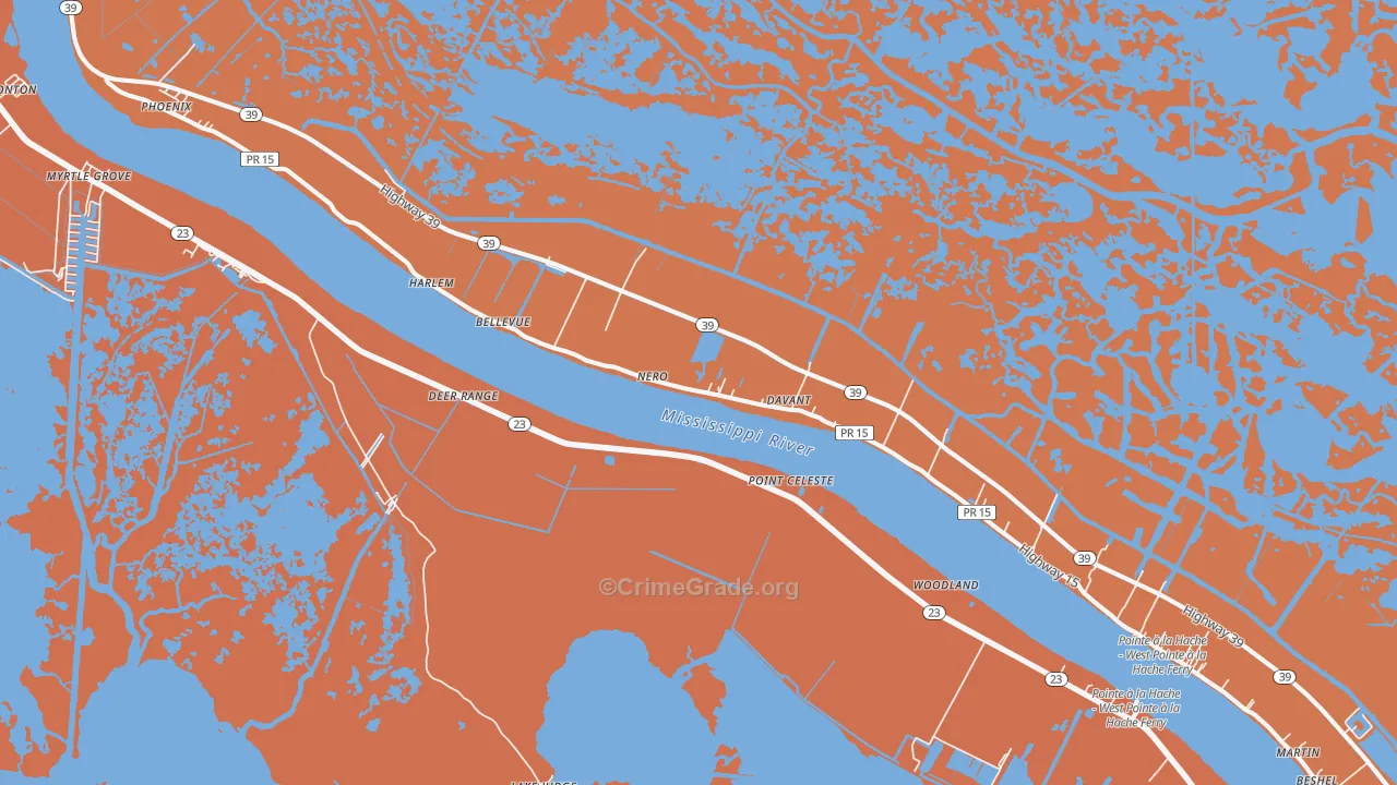 Davant, LA Map of Assault Rates