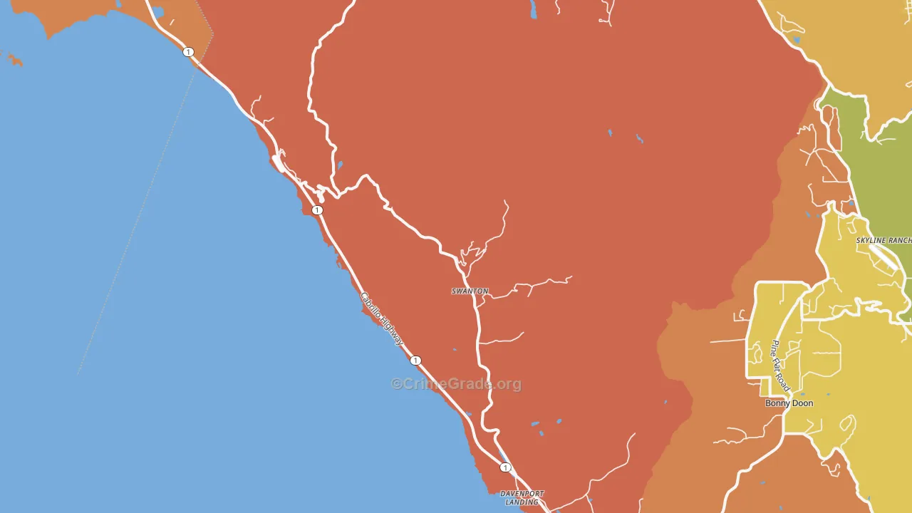 Davenport, CA Map of Assault Rates