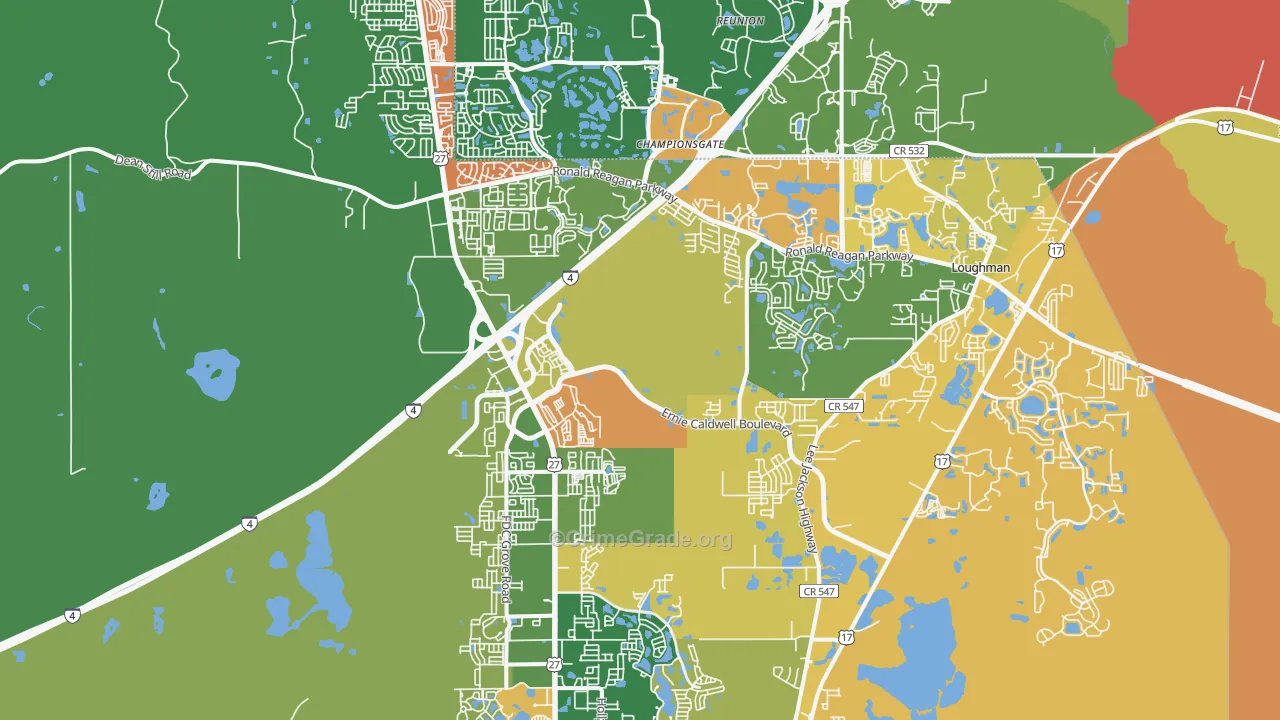 Davenport, FL Map of Assault Rates