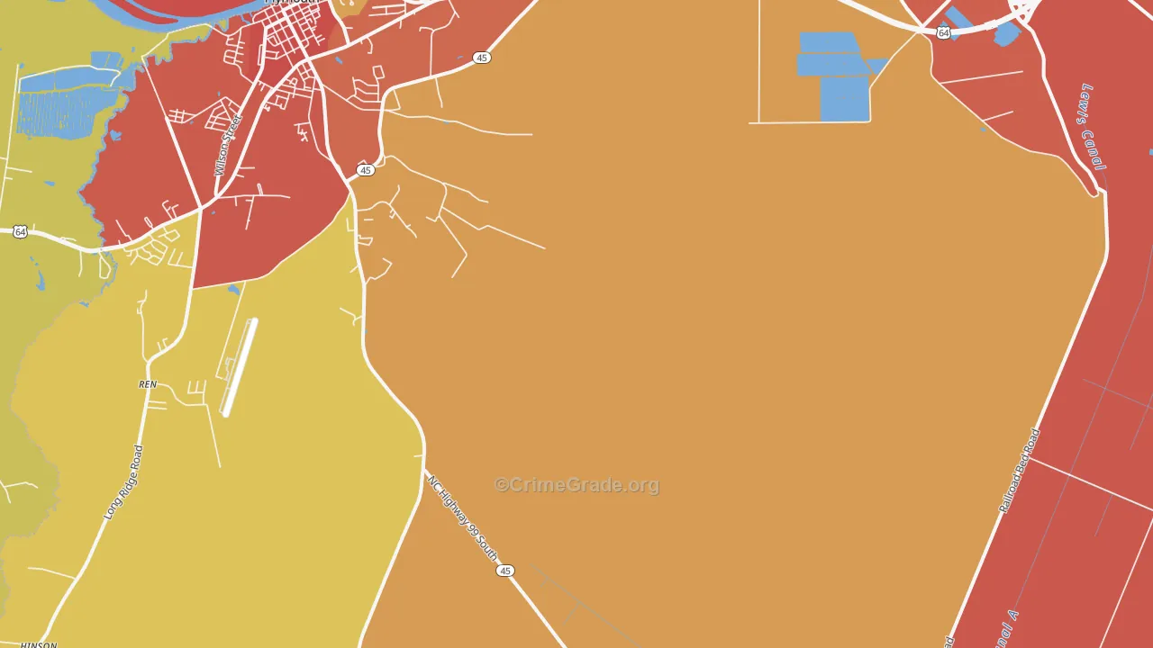 Davenport Forks, NC Map of Assault Rates