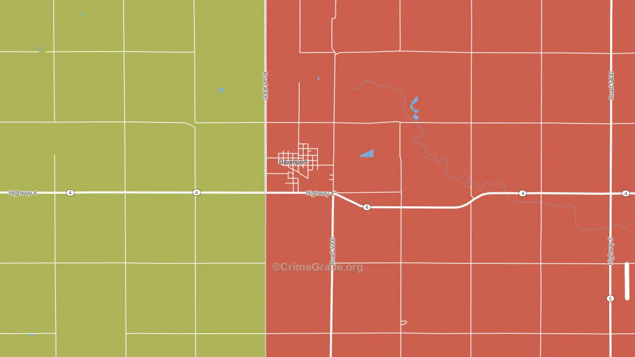 Davenport, NE Map of Assault Rates