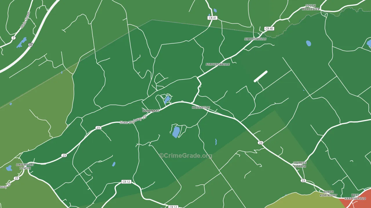 Davenport, NY Map of Assault Rates