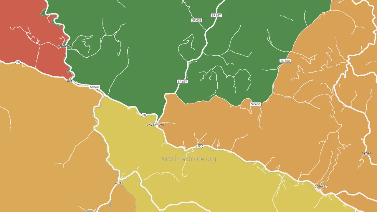 Davenport, VA Map of Assault Rates