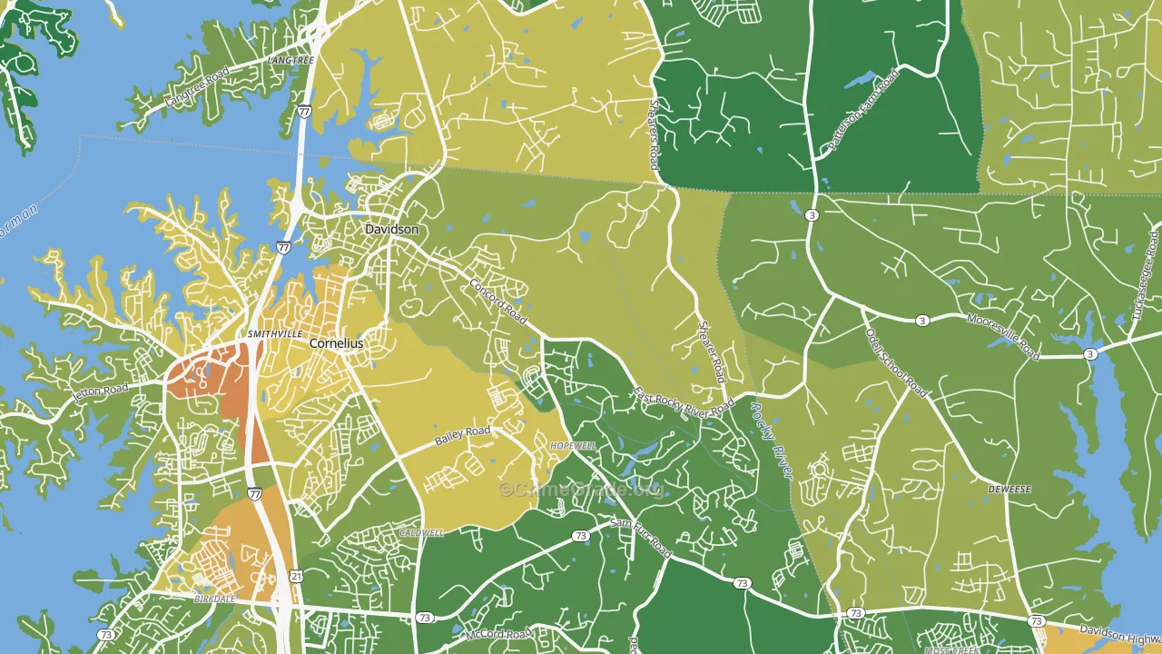 Davidson, NC Map of Assault Rates