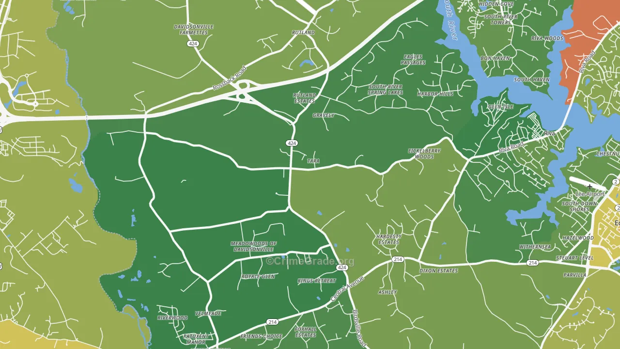 Davidsonville, MD Map of Assault Rates