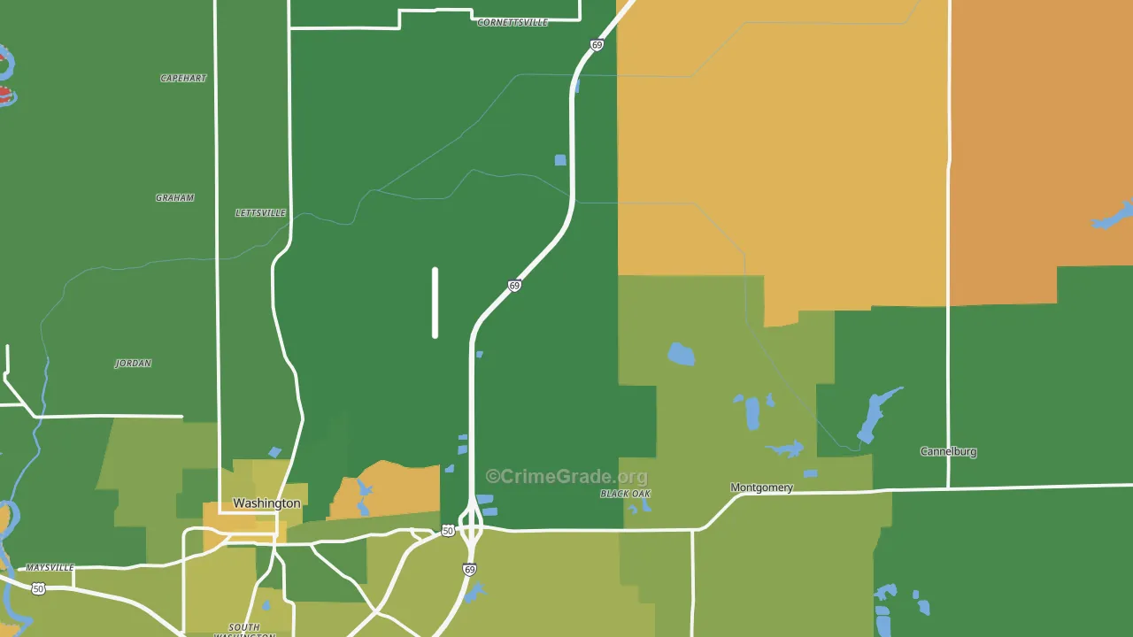 Daviess County, IN Map of Assault Rates