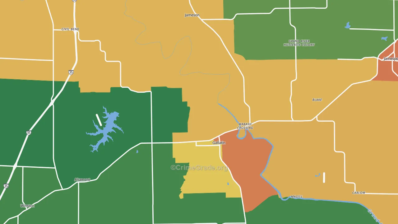 Daviess County, MO Map of Assault Rates