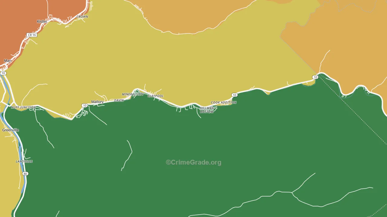 Davin, WV Map of Assault Rates