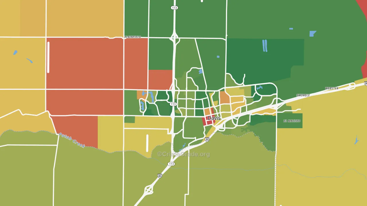 Davis, CA Map of Assault Rates