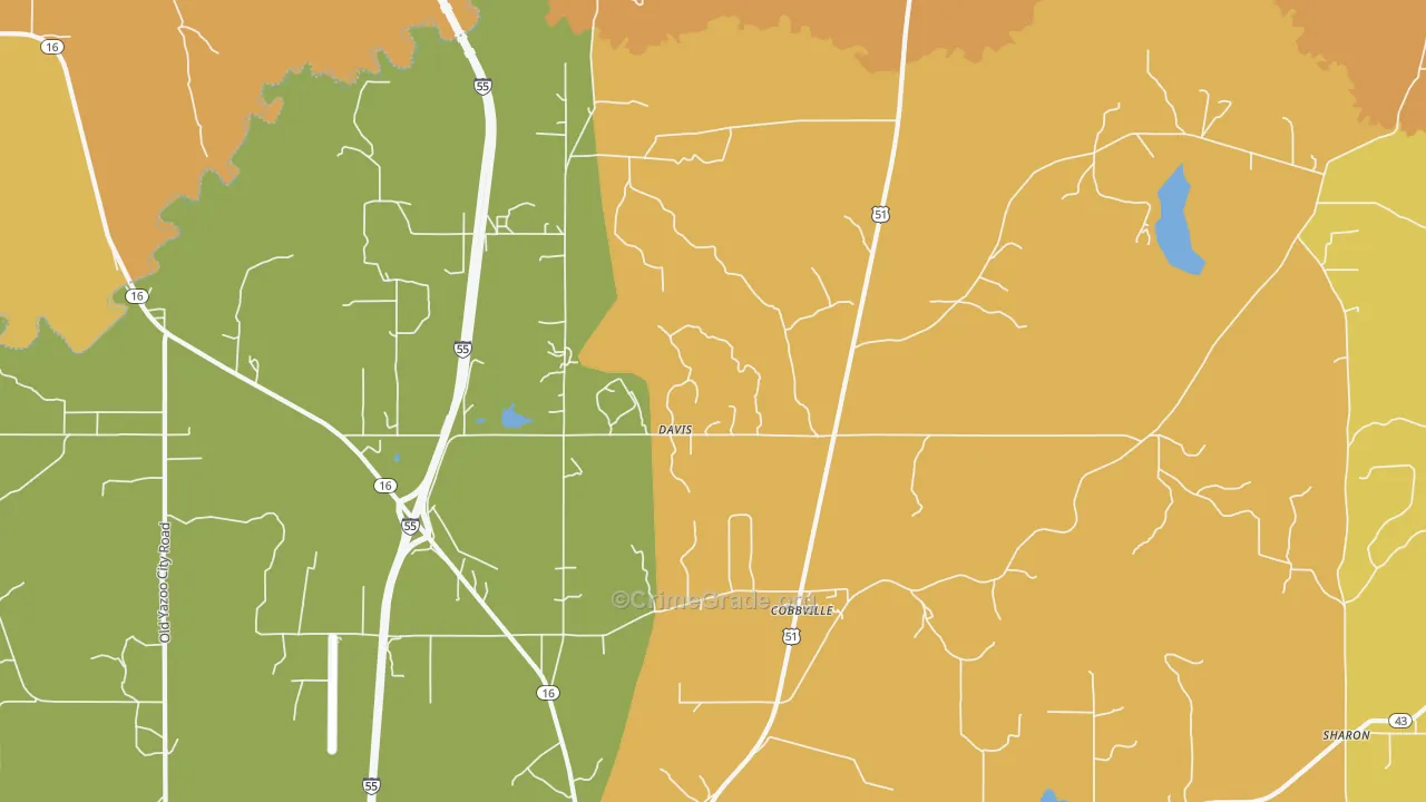 Davis, MS Map of Assault Rates