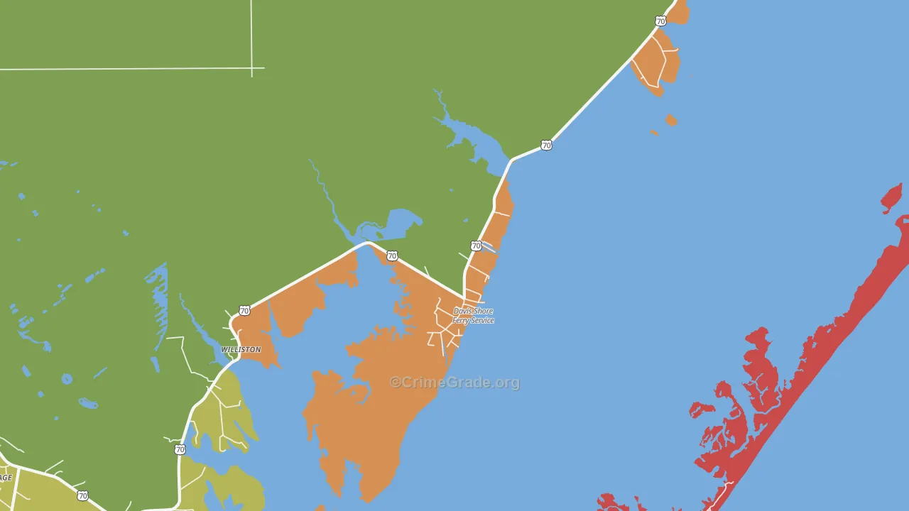 Davis, NC Map of Assault Rates
