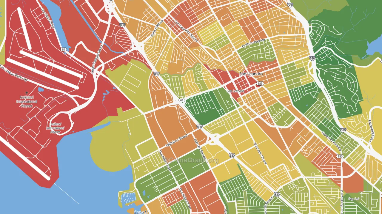 Davis Tract, San Leandro, CA Map of Assault Rates