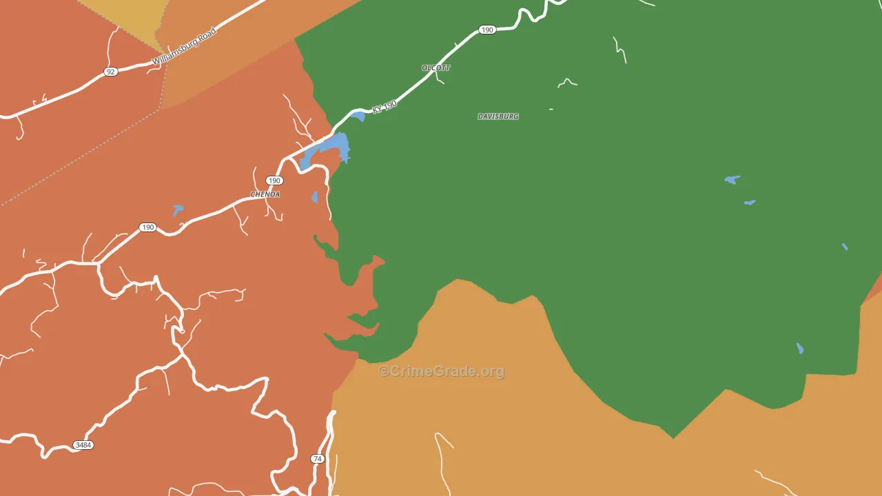 Davisburg, KY Map of Assault Rates