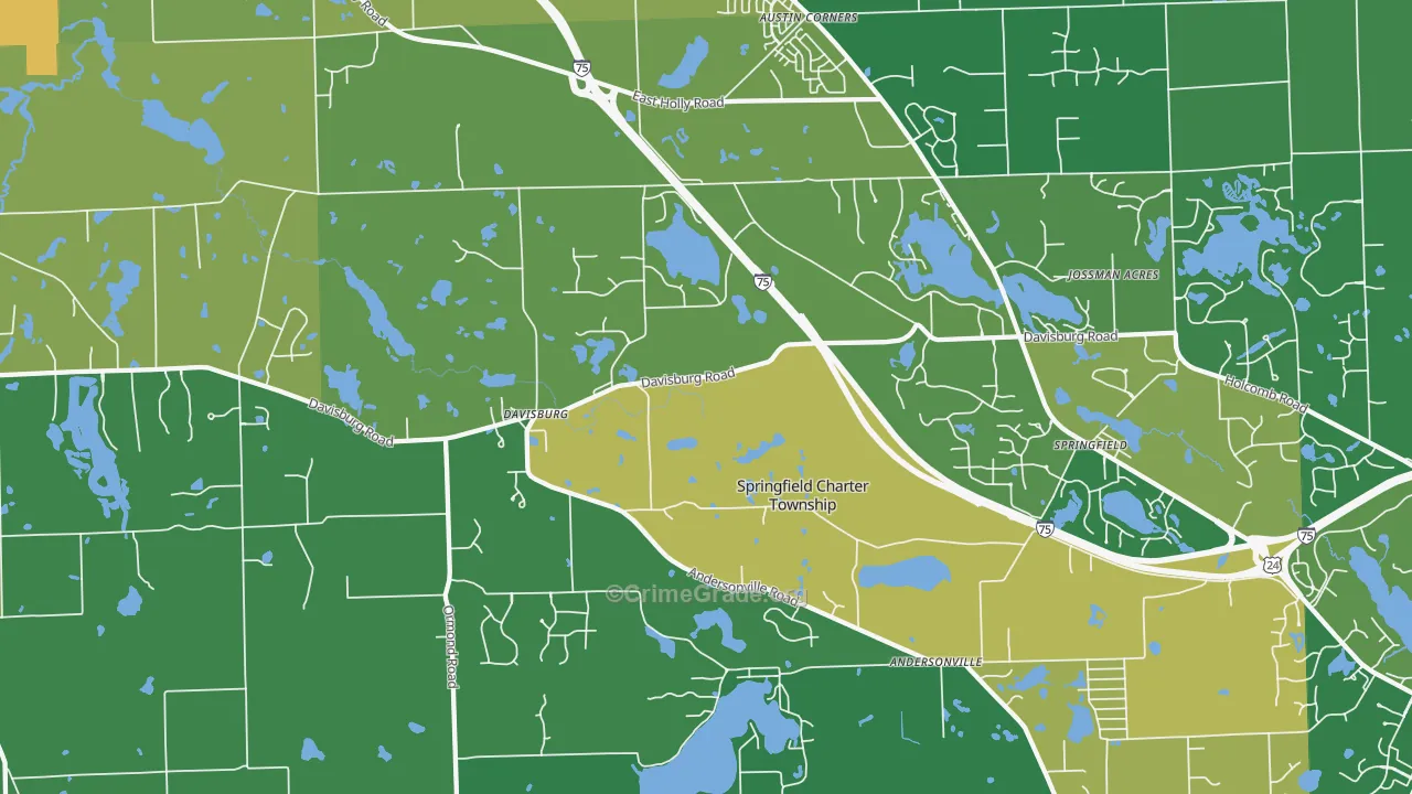Davisburg, MI Map of Assault Rates