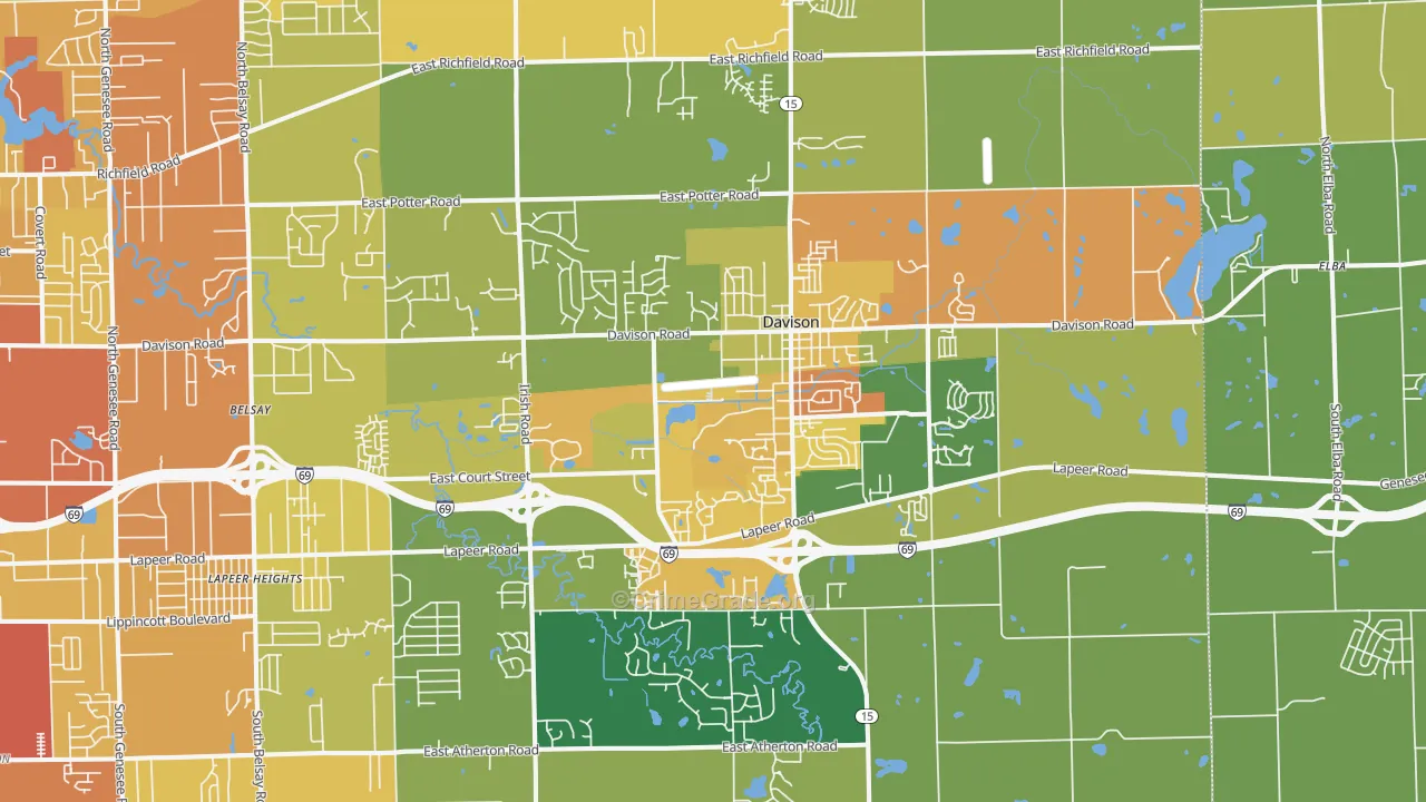 Davison, MI Map of Assault Rates
