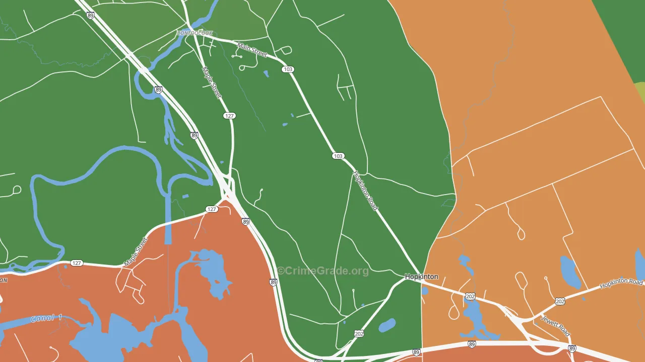 Davisville, NH Map of Assault Rates