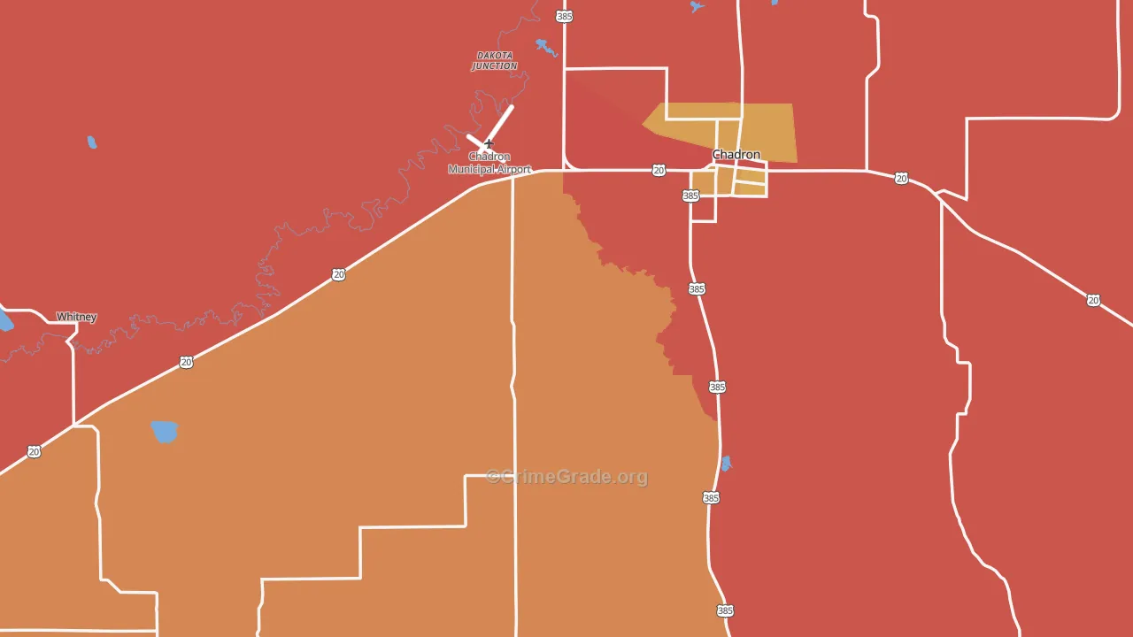 Dawes County, NE Map of Assault Rates