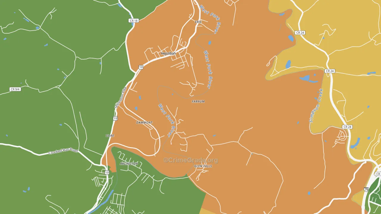 Dawmont, WV Map of Assault Rates