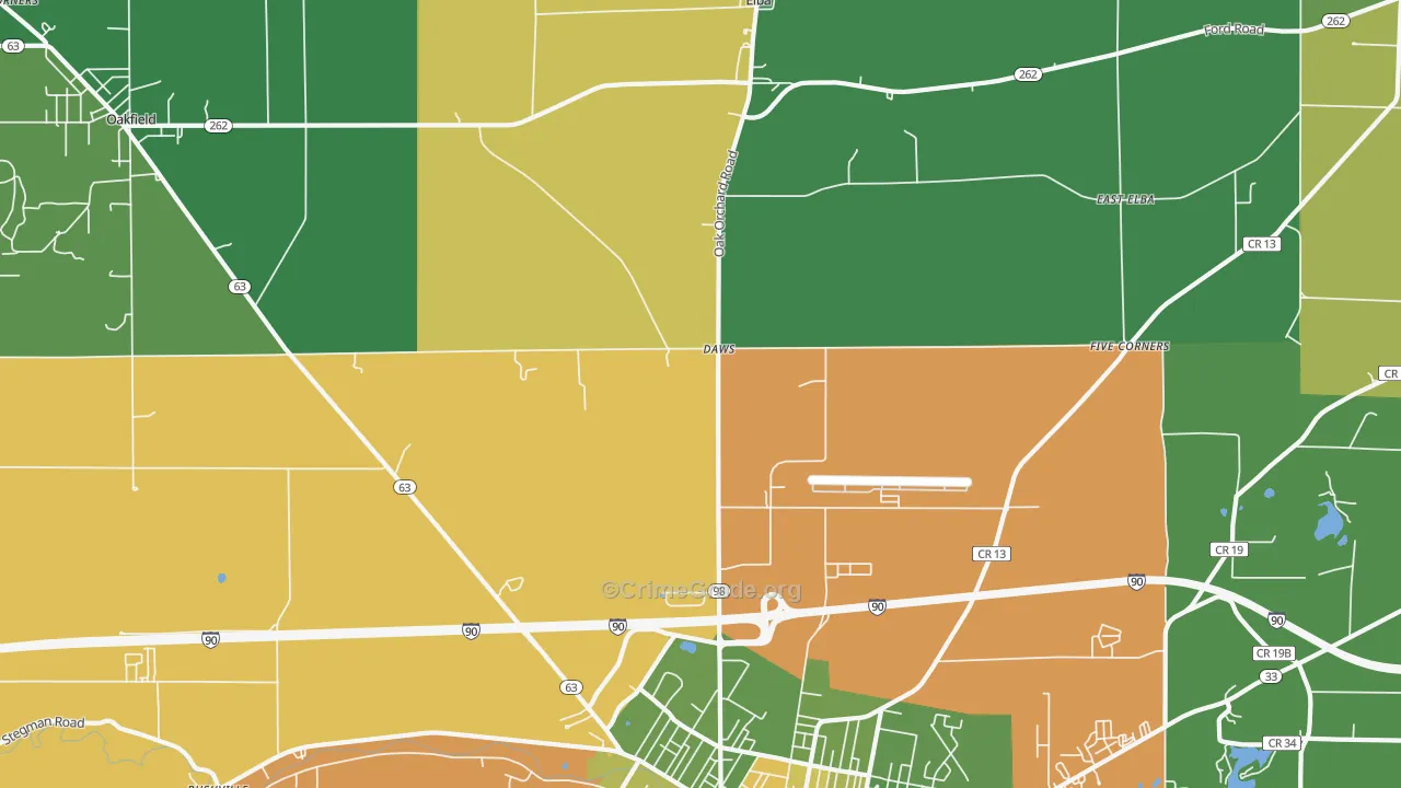 Daws, NY Map of Assault Rates