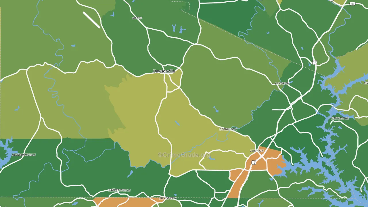 Dawson County, GA Map of Assault Rates