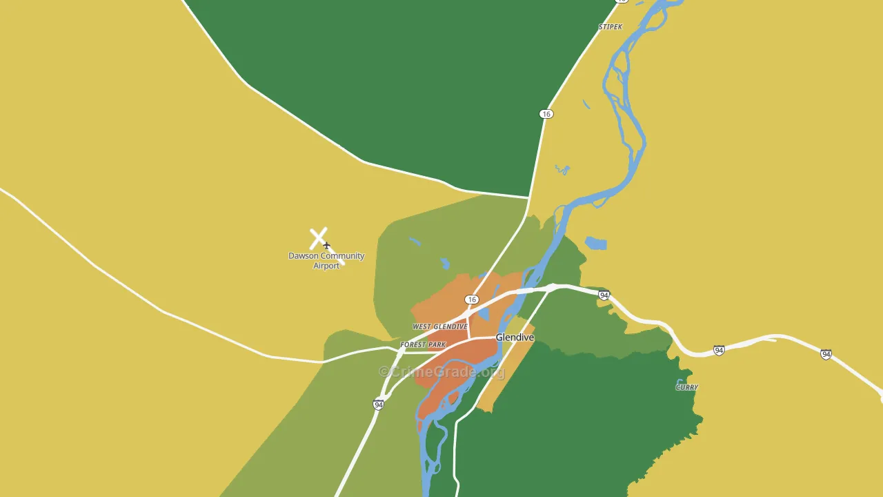 Dawson County, MT Map of Assault Rates