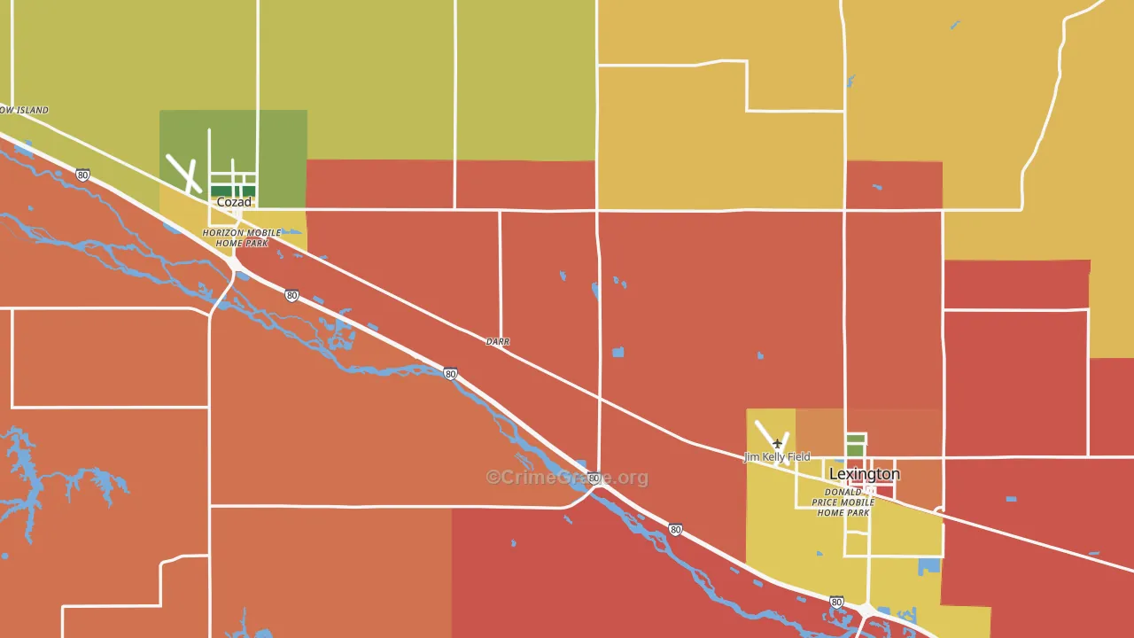Dawson County, NE Map of Assault Rates