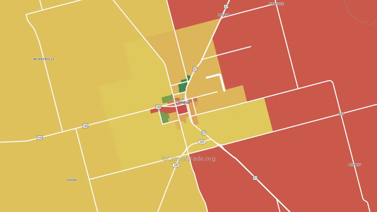 Dawson County, TX Map of Assault Rates
