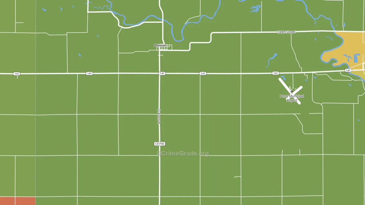 Dawson, IA Map of Assault Rates