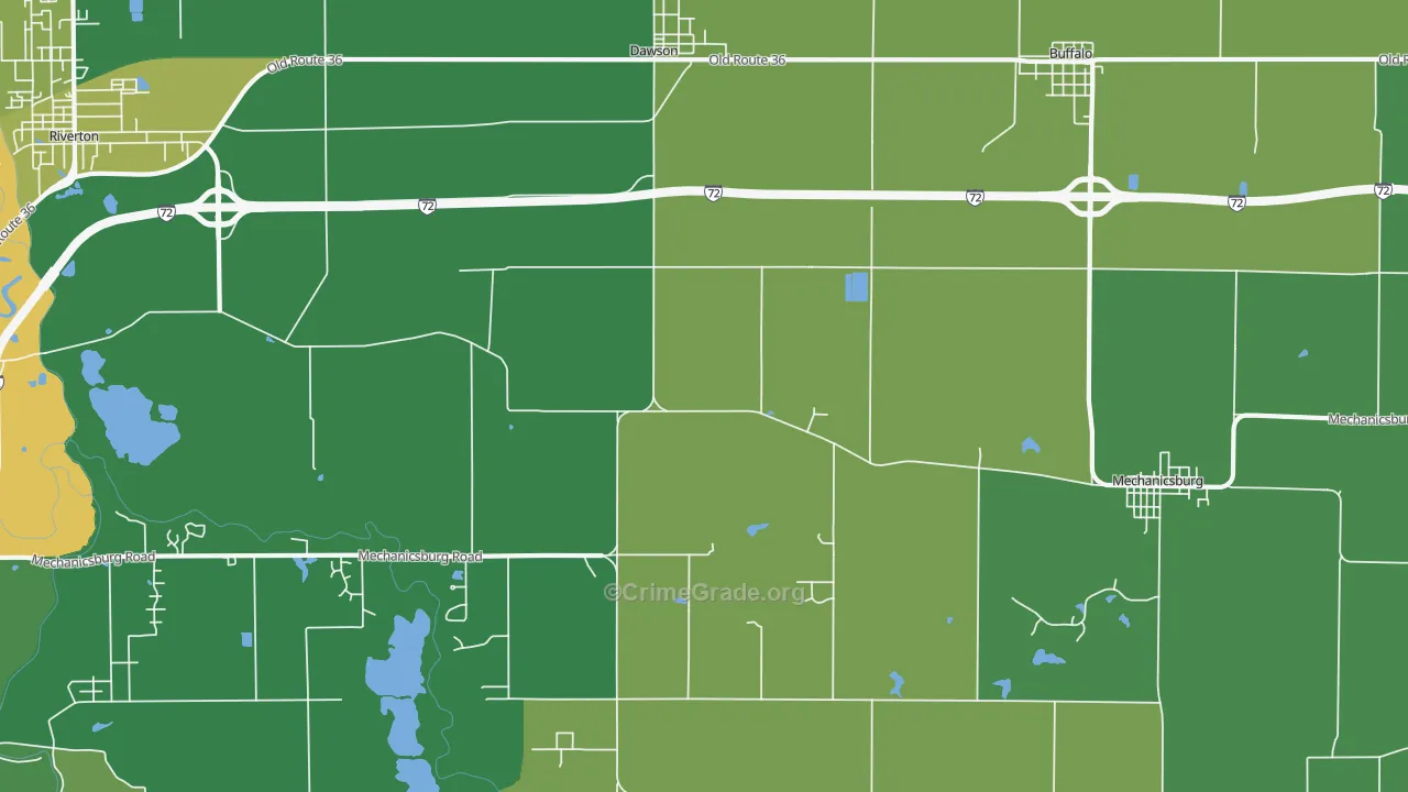 Dawson, IL Map of Assault Rates