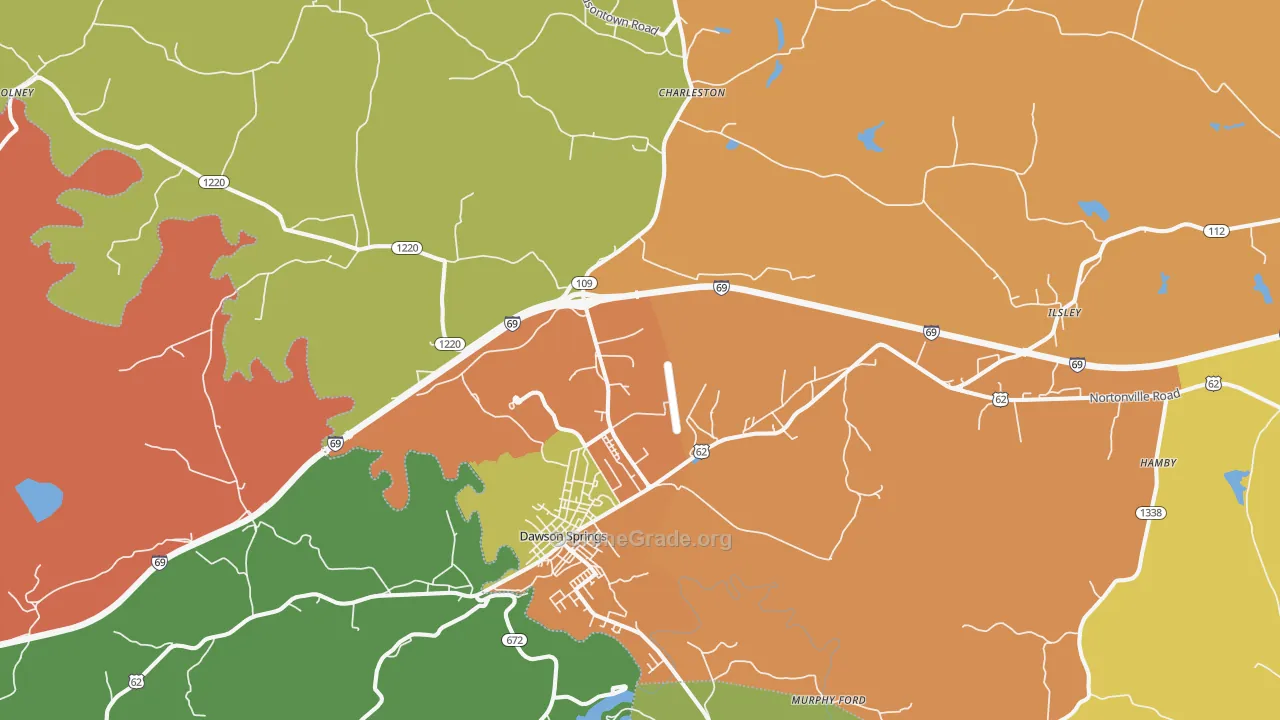 Dawson Springs, KY Map of Assault Rates