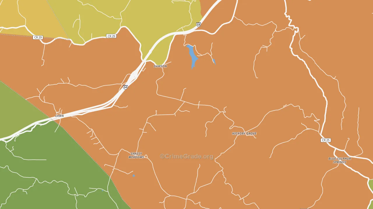 Dawson, WV Map of Assault Rates