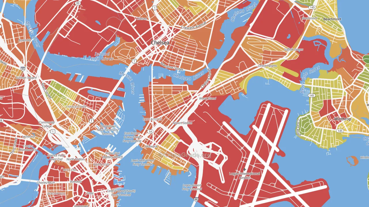 Day Square, Boston, MA Map of Assault Rates