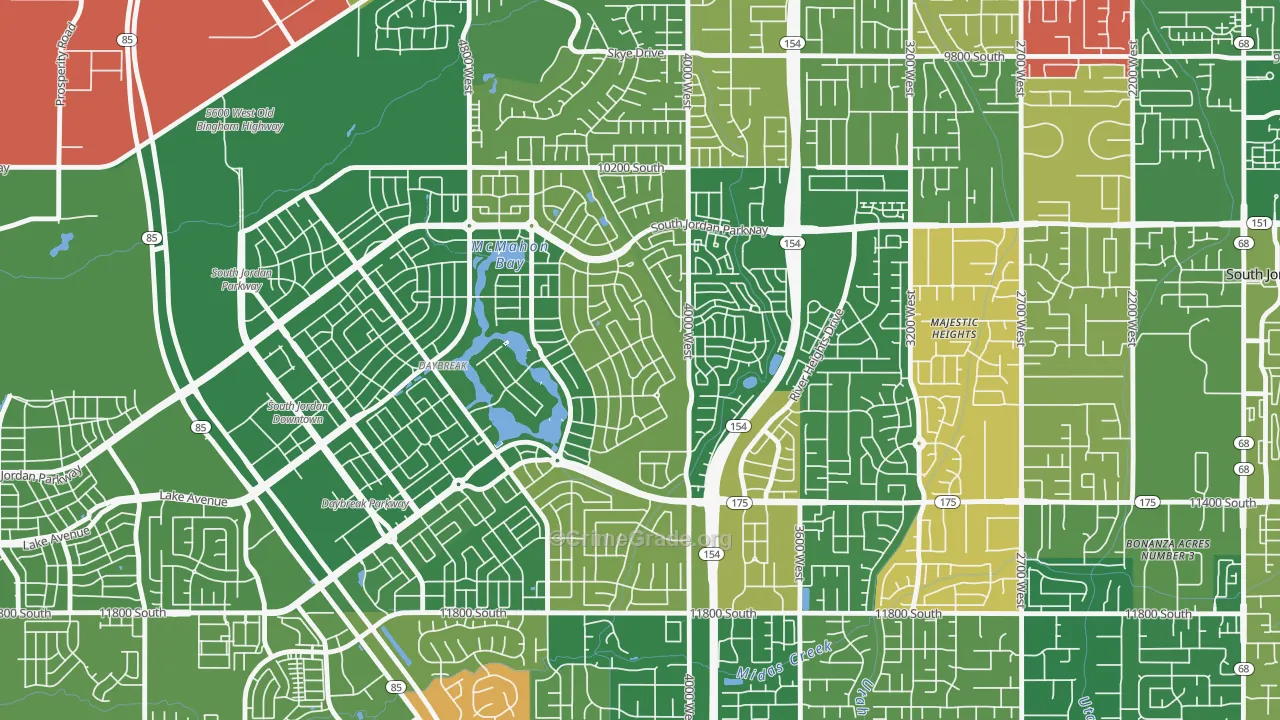 Daybreak, South Jordan, UT Map of Assault Rates