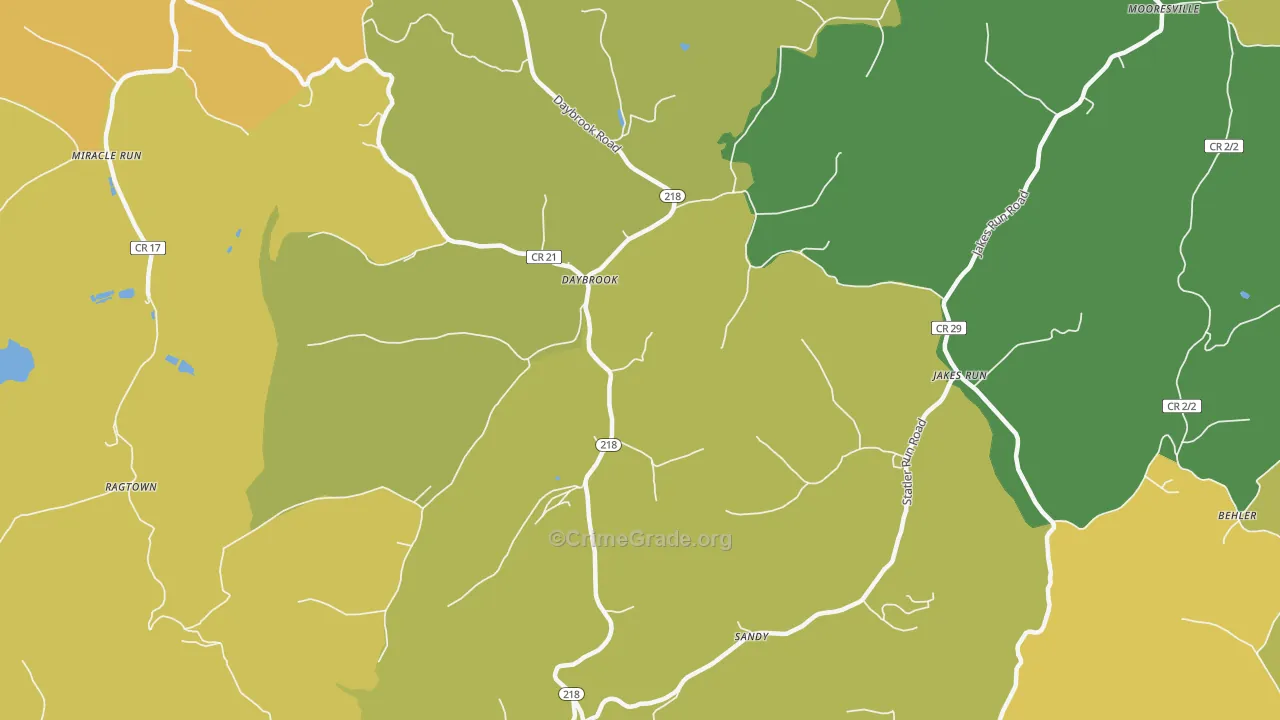 Daybrook, WV Map of Assault Rates
