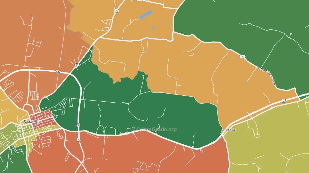 Daysville, KY Map of Assault Rates