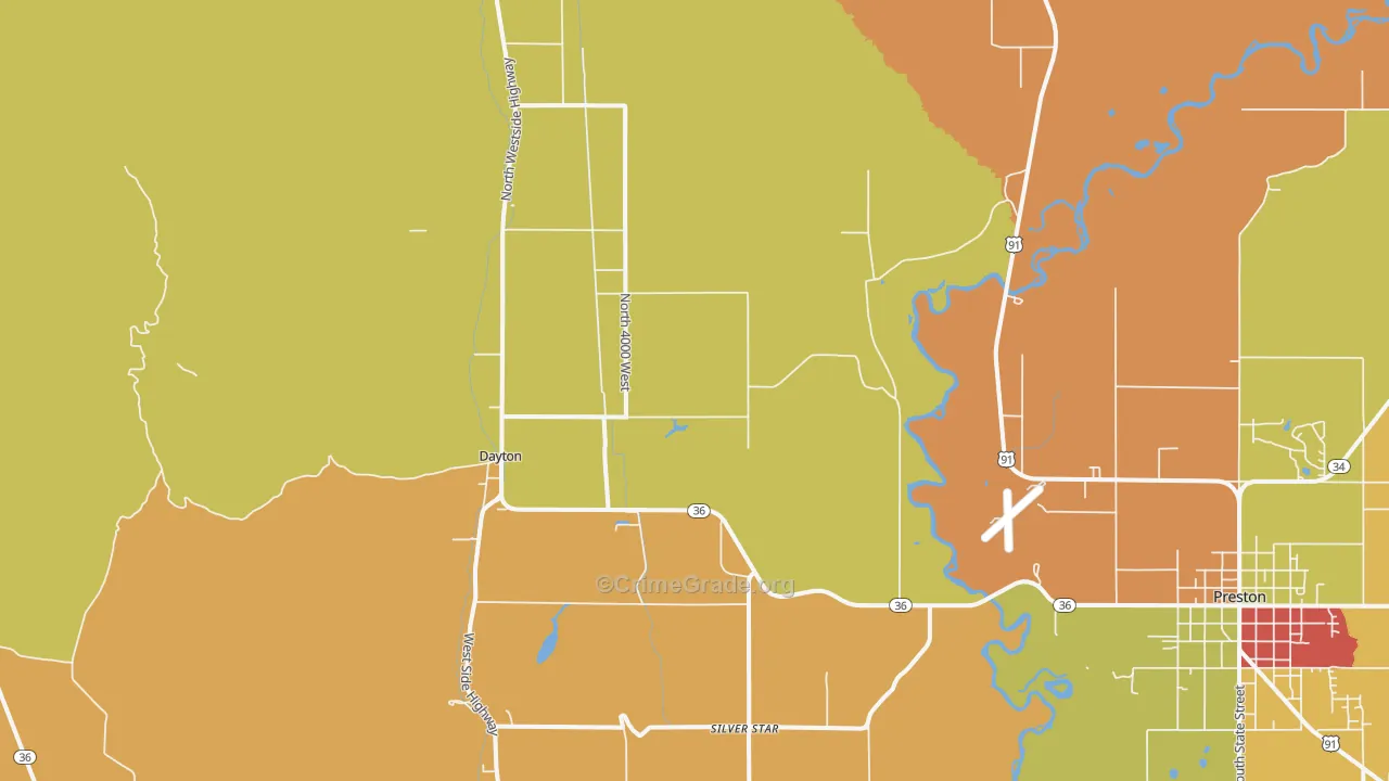 Dayton, ID Map of Assault Rates
