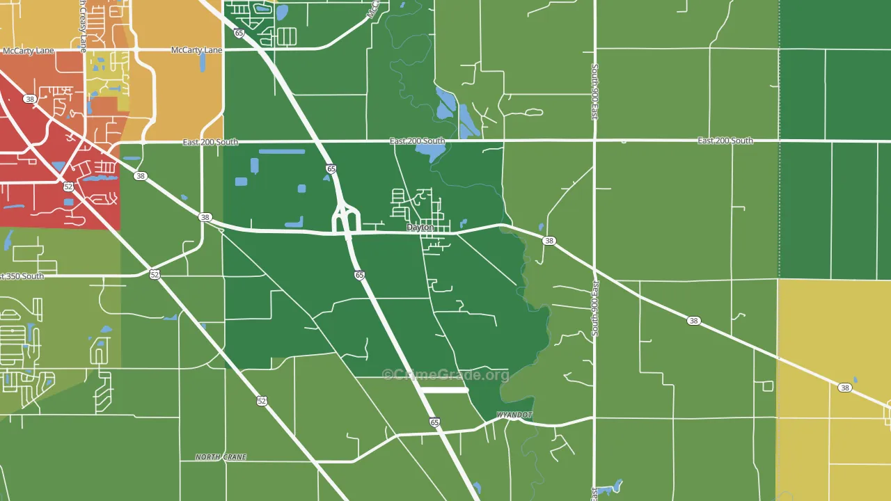 Dayton, IN Map of Assault Rates