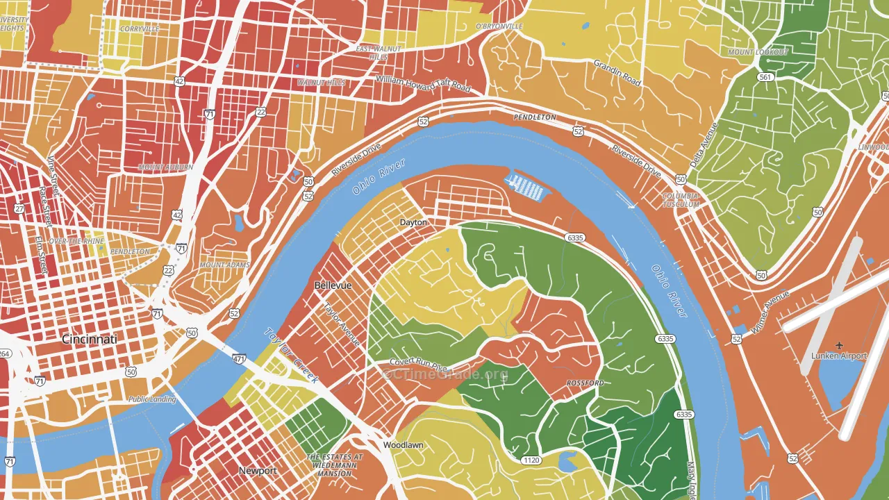 Dayton, KY Map of Assault Rates