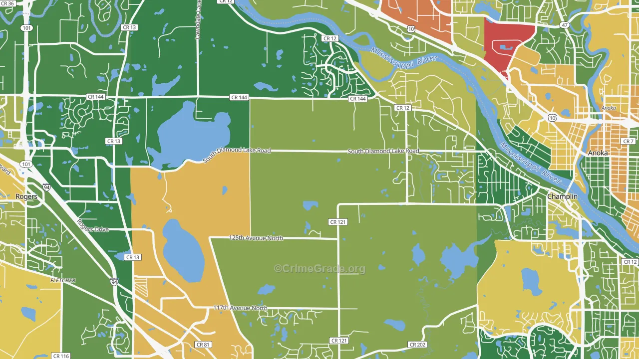 Dayton, MN Map of Assault Rates