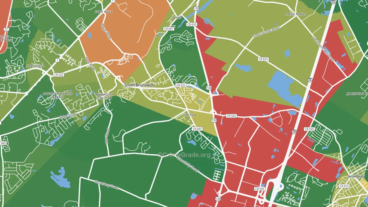 Dayton, NJ Map of Assault Rates