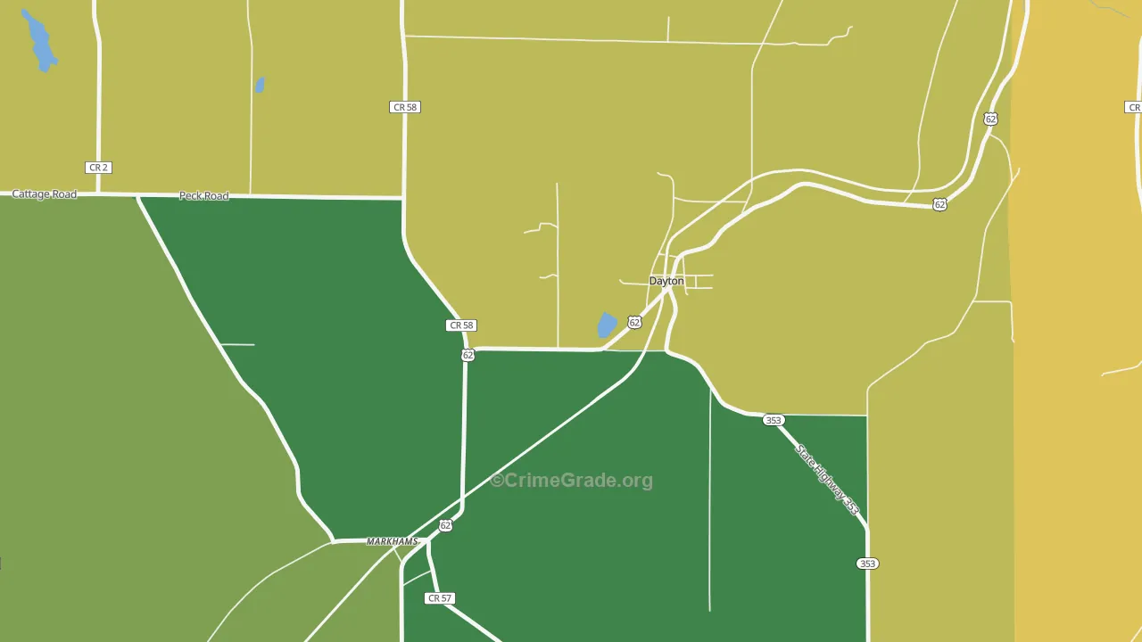 Dayton, NY Map of Assault Rates