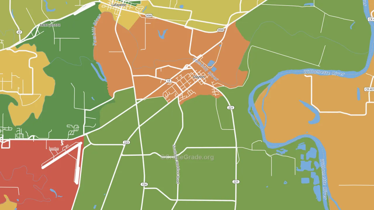Dayton, OR Map of Assault Rates
