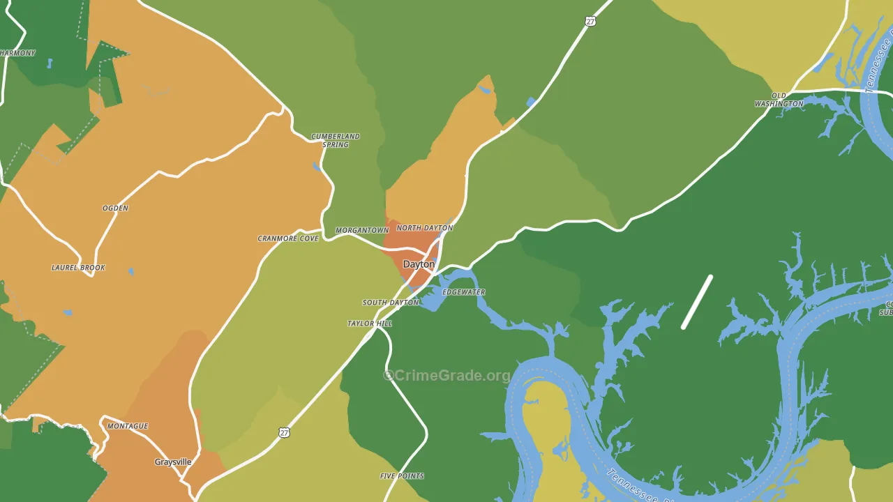 Dayton, TN Map of Assault Rates