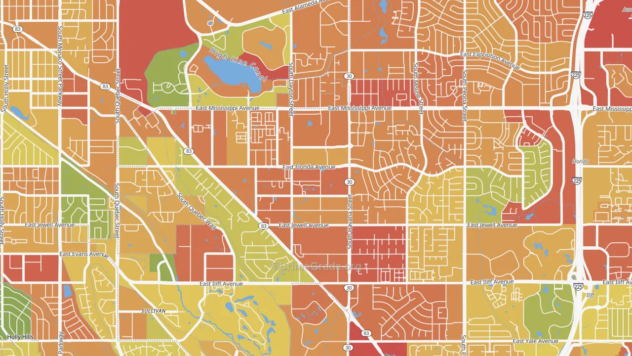 Dayton Triangle, Aurora, CO Map of Assault Rates