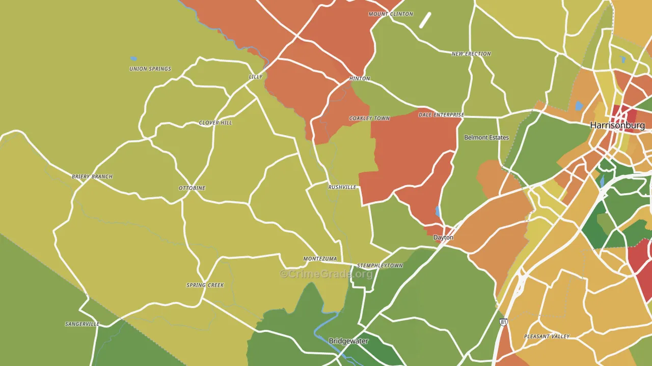Dayton, VA Map of Assault Rates