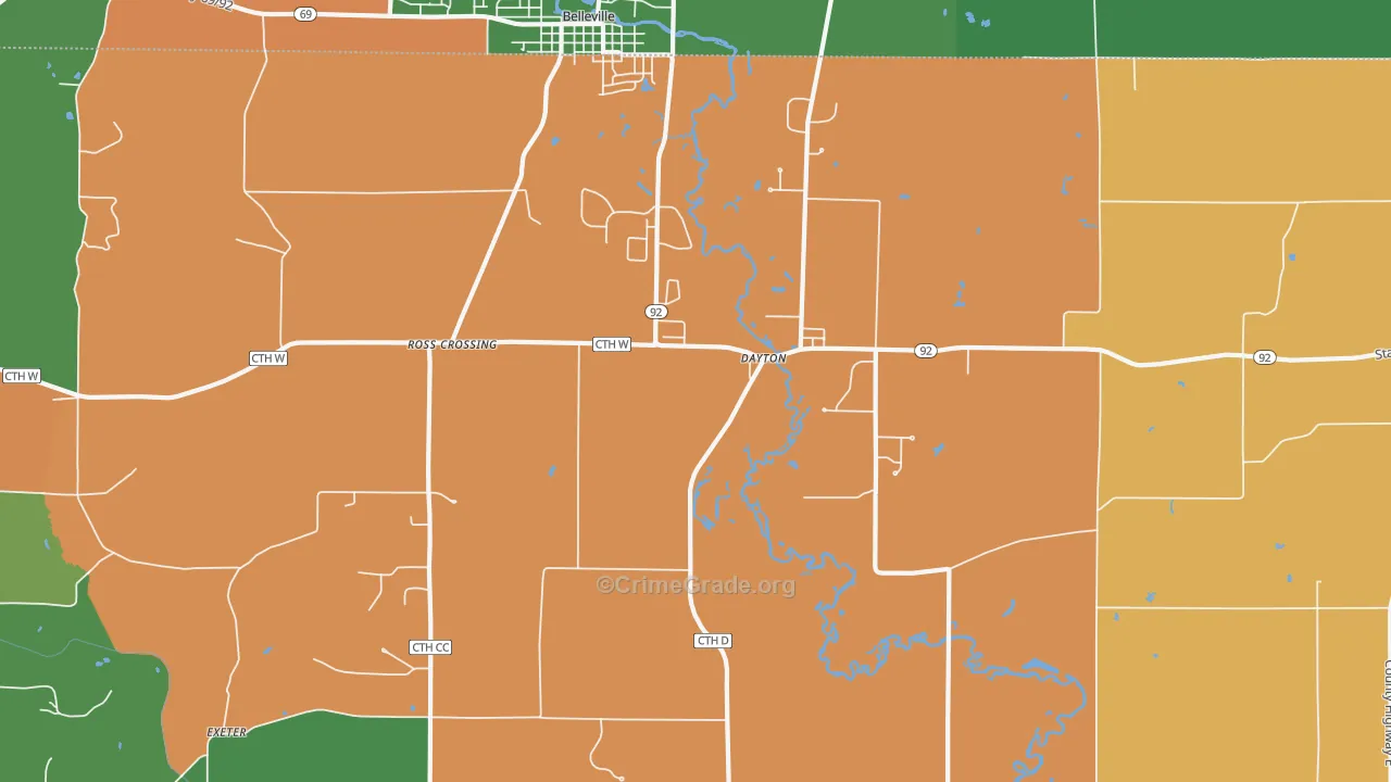 Dayton, WI Map of Assault Rates